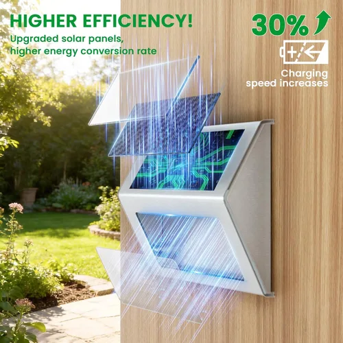 Miniatura 6 de JSOT - Luces solares de exteriores para terraza, impermeable, funciona con energía solar, luz led inalámbrica para pasarela, patio, escaleras