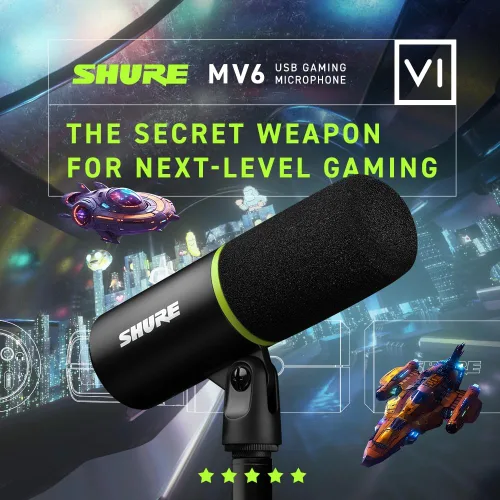 Miniatura 6 de Shure MV6 Micrófono para Juegos – Micrófono USB Dinámico para Juegos y Transmisiones de PC con Silencio táctil, Cancelación de Ruido, Soporte