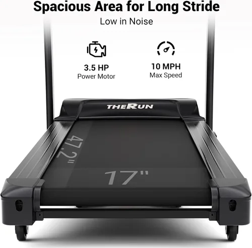 Miniatura 6 de THERUN Incline Treadmill, Treadmills for Running and Walking, 300 lbs Weight Capacity Folding Treadmill with 0-15% Auto Incline, Wide Belt, 3.5 HP