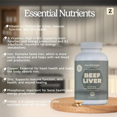 Miniatura 5 de Hígado de res desecado ultrapuro, alimentado con pasto, vacas criadas en pastos. Sin hormonas ni OMG. Energía natural y refuerzo de entrenamiento a