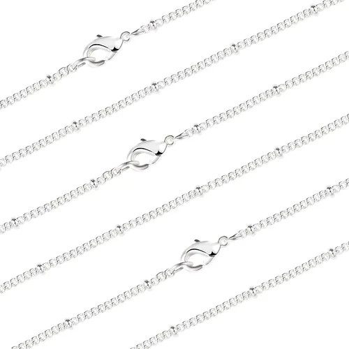 Miniatura 10 de Venta al por mayor 12 piezas chapado en oro de latón sólido con cuentas de satélite de bola de eslabones delgados para la fabricación de joyas de 16