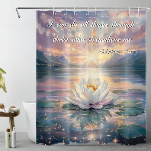 Miniatura 20 de LB Cortina de ducha asiática de piedra zen, cortina de ducha japonesa para baño, cortinas de baño de tela negra de 48 x 72 pulgadas con ganchos