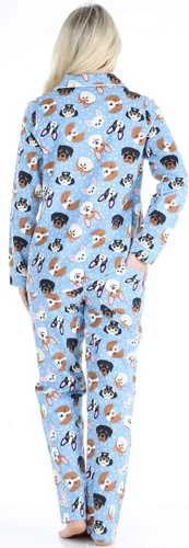Miniatura 2 de PajamaMania - Pijama de franela de algodón, de manga larga y con botones para mujer