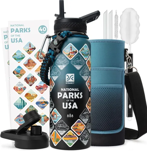Miniatura 124 de DYSANKY Botella de agua aislada de 32 onzas, metal al vacío de acero inoxidable grueso, jarra de agua deportiva portátil para gimnasio y senderismo
