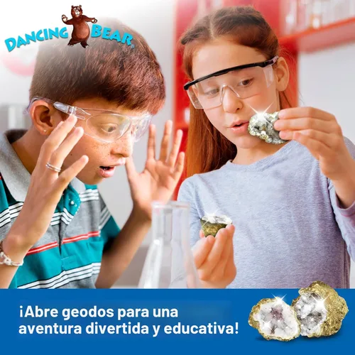 Miniatura 3 de DANCING BEAR 25 Rompe tus propias geodas, (Mediana 1-1.5") 90% hueca, ¡Abre y descubre asombrosos cristales sorpresa dentro! Información educativa e