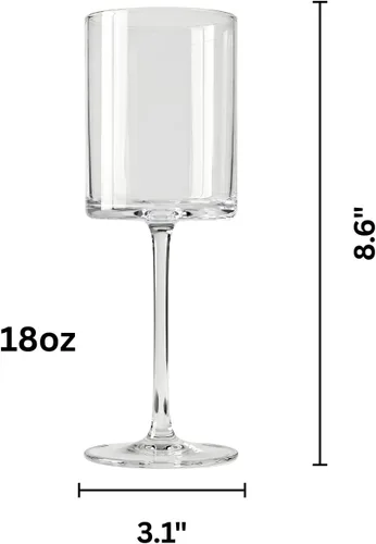 Miniatura 9 de Copas de vino acrílicas de Tritan cuadradas irrompibles, estilo europeo, juego de 4, 100 % estadounidenses, 18 onzas, aptas para lavavajillas