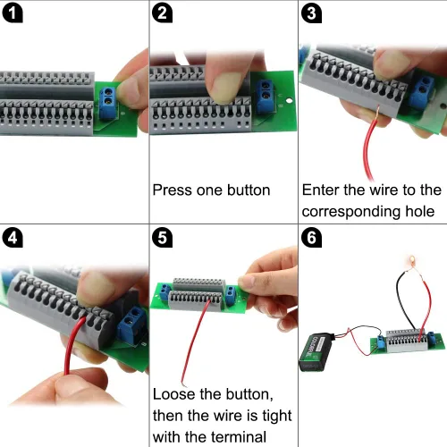 Miniatura 2 de Evemodel Bloque de placa de distribución de energía precableada de 1 x 12 posiciones 2 entradas 2 x 13 salidas para voltaje de CA CC