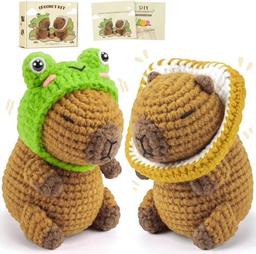 Miniatura 6 de Kit de ganchillo para principiantes, kit de ganchillo de conejo y oso con tutoriales en video paso a paso, kit de ganchillo de conejo para Conejo