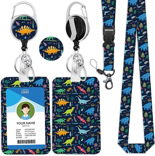 Miniatura 26 de Cordones azul bebé para llaves Portador de Insignias, Carrete de Insignias Retráctil con Clip de Mosquetón y Cordón Desmontable, Linda Tarjeta