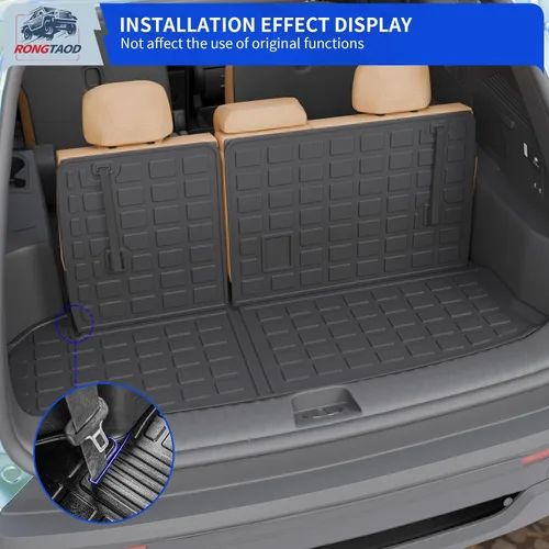 Miniatura 8 de Rongtaod Tapete de suelo compatible con Toyota Highlander 2014-2019, tapete de carga, forro de carga para asiento trasero, protector de suelo