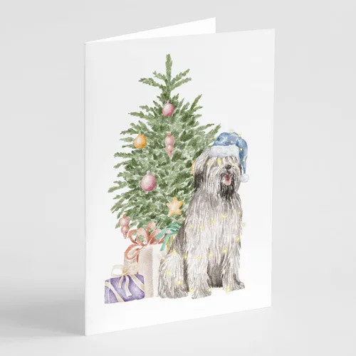 Miniatura 43 de Caroline's Treasures CK8213GCA7P Bulldog, Bulldog Inglés #2 - Tarjetas de felicitación y sobres de árbol de Navidad, paquete de 8 tarjetas en blanco