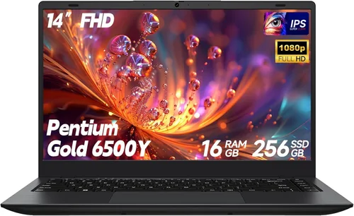 Computadora portátil SHBIV, laptop con Gold 6500Y (Beat N5095, hasta 3.4GHz), 16GB RAM 256GB SSD, pantalla FHD IPS de 14 pulgadas, Bluetooth, WiFi,