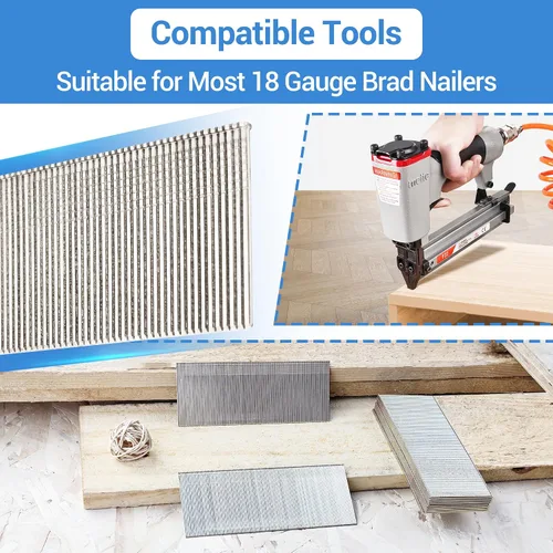 Miniatura 5 de meite Clavos Brad de acero inoxidable de calibre 18, clavos Brad 18GA de 1-1/4 pulgadas, uñas de acero inoxidable 304 con acabado pequeño