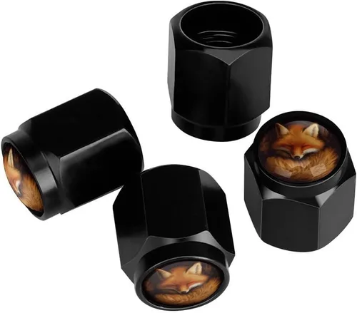 Miniatura 11 de Wolf - Tapones de válvula de neumático con bandera americana, tapas de válvula de neumático de aluminio negro, cubiertas universales