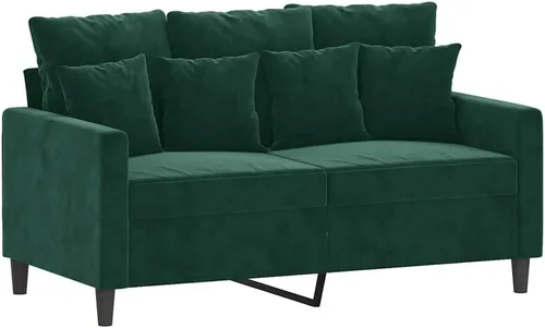 vidaXL Sofá de 2 plazas, acolchado de terciopelo de lujo, cómodo asiento y almohadas acolchados, diseño moderno, marco de metal resistente, color