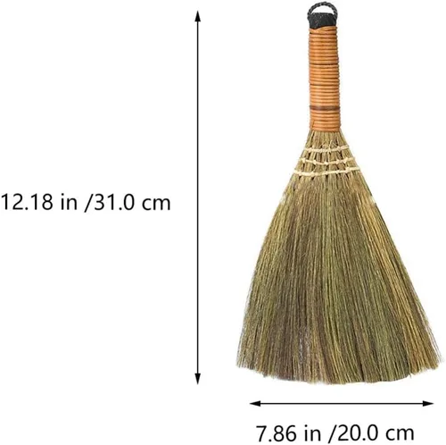 Miniatura 8 de LIFKOME Escoba de hierba para interiores, escoba de mango tailandés, herramienta de limpieza de barrido, escoba asiática hecha a mano para el hogar