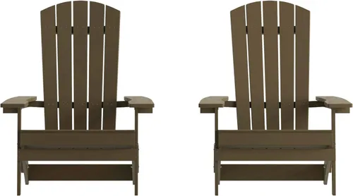 Miniatura 18 de Flash Furniture Charlestown – Silla plegable Adirondack de poliresina para interiores o exteriores, resistente a la intemperie, color negro