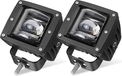 Miniatura 10 de Luces antiniebla amarillas SAE de 3 pulgadas con cubos, luces LED aprobadas por DOT, luces de conducción todoterreno, barra de luz ámbar legal
