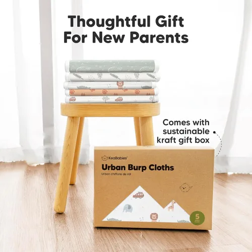 Miniatura 9 de Paños orgánicos para eructos para bebés niños y niñas, paquete de 5 paños de algodón súper absorbentes para bebés, trapos suaves y afelpados