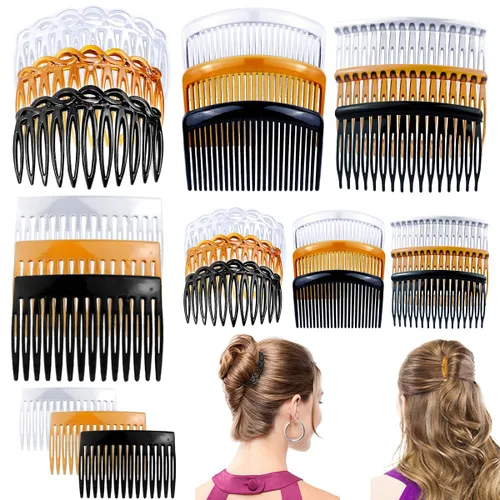 REDANHA Peine para el cabello, 24 piezas, de plástico ligero, 11/15/16/25, peine de dientes para mujeres y niñas, accesorios de peinado, peines de