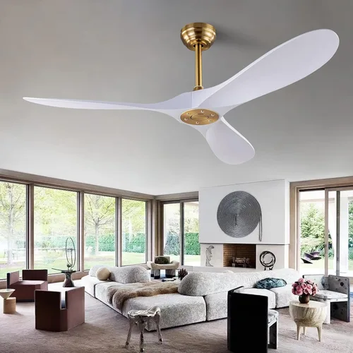 Miniatura 16 de QUTWOB - Ventilador de techo de 60 pulgadas con control remoto sin luces, moderno motor DC reversible para interiores y exteriores, ventiladores