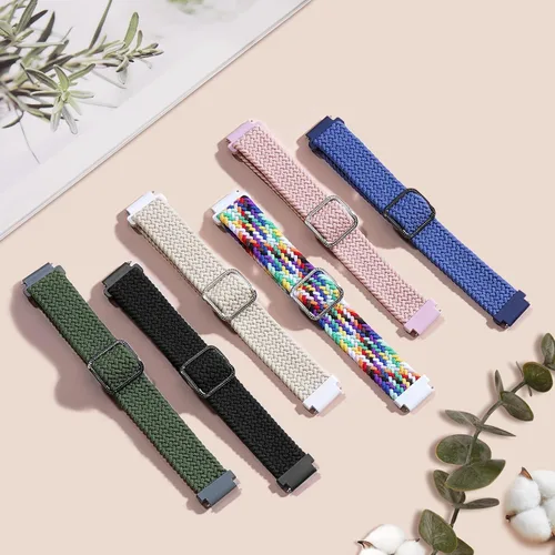 Miniatura 2 de Paquete de 2 bandas elásticas de nailon trenzadas de 0.63 pulgadas compatibles con FITVII HM08/MorePro HM08/Amzhero-Runfit D26/KALINCO Slim Fitness