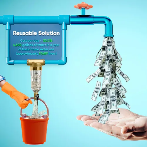 Miniatura 8 de Aquaboon Filtro de sedimentos giratorio de 3/4 pulgadas para agua de pozo, prefiltro reutilizable, 50 y 200 micrones, resistente para uso doméstico