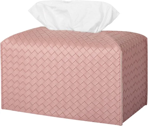Miniatura 32 de Funda para caja de pañuelos de piel sintética, estuche cuadrado para pañuelos faciales, dispensador de papel facial para baño, encimera de tocador