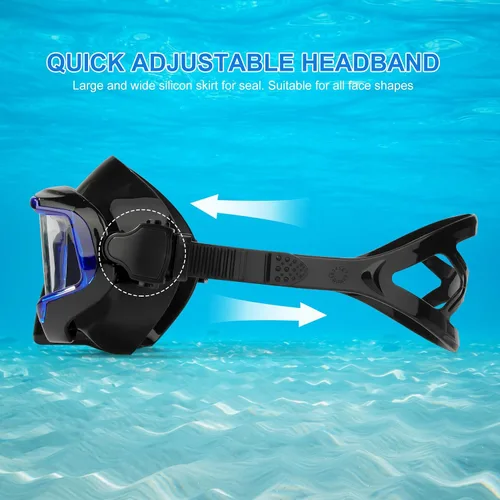 Miniatura 5 de Pano 4 máscara de buceo, máscara de natación antivaho con cubierta de nariz para adultos, máscara de esnórquel profesional con vidrio templado