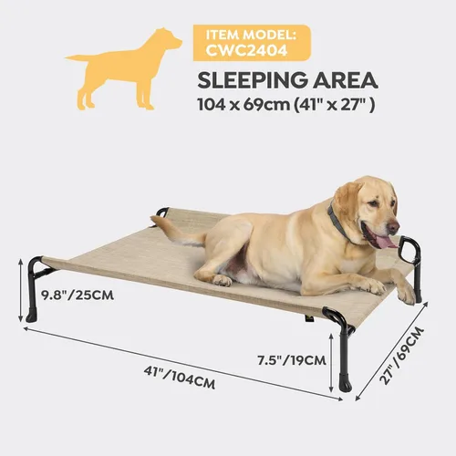 Miniatura 3 de Veehoo Cama Elevada para Perros, Catres Elevados para Perros Grandes, Cama Impermeable para Perros de Exterior, Hamaca Refrescante para Mascotas