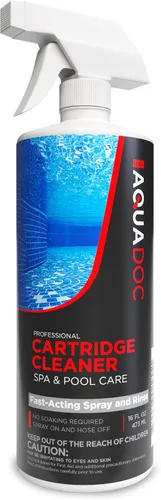 AquaDoc - Limpiador de filtro de cartucho de piscina - Limpiador eficaz de filtro de bañera de hidromasaje y piscina para spa - 16 onzas