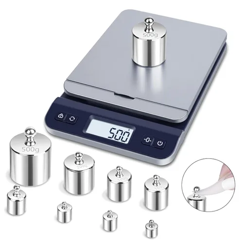 Miniatura 4 de QP Pesos de calibración de 35.27 oz, 8 piezas OIML clase M1 juego de pesas de calibración de alta precisión, 0.35 oz, 0.71 oz, 1.76 oz, 3.53 oz