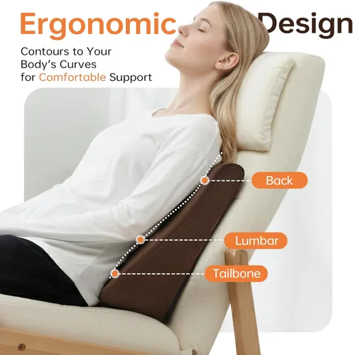 Miniatura 2 de Vekkia Almohada de apoyo lumbar para reclinable, soporte ergonómico de espalda para sofá, mejora la postura, alivia el dolor de espalda para estar
