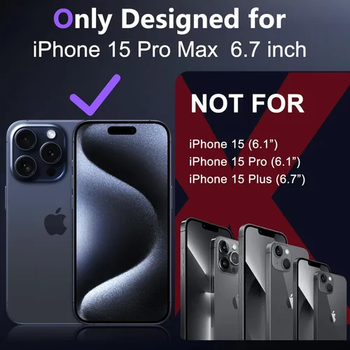 Miniatura 2 de Funda transparente diseñada para iPhone 15 Pro Max, compatible con MagSafe, antiamarilleo, protección contra caídas de grado militar, delgada, a