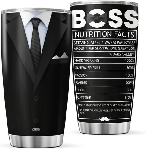 CUBICER Tazas de café de acero inoxidable Boss Lady, vasos de 20 onzas, taza de agua de vino, divertida, aislada, regalos para mujeres en jefe