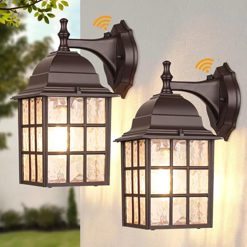 Miniatura 10 de Accesorios de iluminación para exteriores del atardecer al amanecer, luces exteriores con sensor, luces blancas para porche, faroles de pared