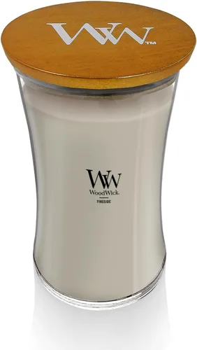 Miniatura 2 de WoodWick Santal Myrrh - Vela grande en frasco con forma de reloj de arena, cera de mezcla de soya prémium, mecha de madera Pluswick Innovation