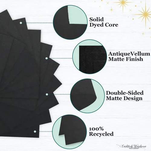 Miniatura 4 de Cardstock Warehouse Foundations Blacktop - 8.5 x 11 pulgadas - 80 libras / 7.58 oz/m², papel de cartulina 100% reciclado de alta calidad, 25 hojas