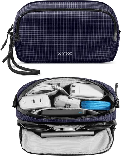 Miniatura 27 de tomtoc Organizador de Electrónicos Estuche de Viaje, Bolsa de Viaje Resistente al Agua Organizador de Cables para Artículos Esenciales, Estuche Verde