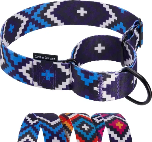 Miniatura 16 de CollarDirect Martingale - Collar de nailon resistente para perros pequeños, medianos y grandes [nailon, estampado, aguamarina, L, 15-20 pulgadas)