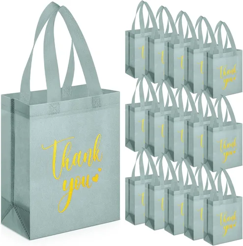 Miniatura 31 de Sweetude 30 Bolsas de Regalo de Agradecimiento con Asas a Granel Bolsa de Dulces Reutilizable No Tejida Plegable Bolso de Mano para Regalos