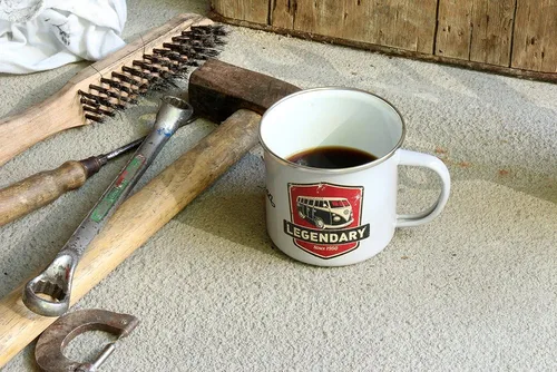 Miniatura 6 de BRISA VW Collection Volkswagen - Taza grande esmaltada para café y té para acampar y al aire libre, T1 autobús autocaravana
