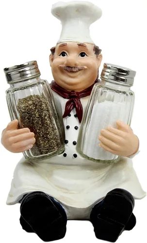Ebros - Figura decorativa para cocineros, cocineros, cocineros, bistró, restaurante, salero y pimentero, decoración para cocineros, cocinas, bistró,