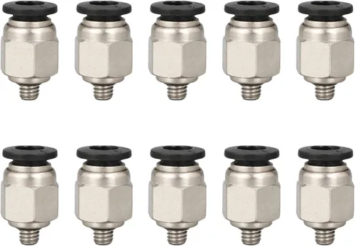 Miniatura 9 de 1/8 "PT macho empuje en conjunto conector neumático accesorios rápidos rosca diámetro 0.236 in para industria automática 10 unids