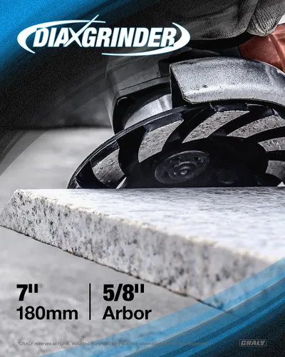 Miniatura 2 de CRALY Muela abrasiva de hormigón de 7 pulgadas para amoladora angular, 5/8 pulgadas Arbor Turbo Diamond Cup Rectificadora para mármol, piedra