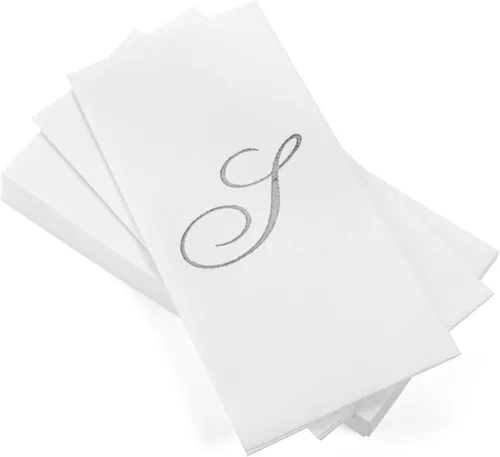 Miniatura 15 de AH AMERICAN HOMESTEAD Servilletas desechables – Servilletas doradas con monograma para invitados, servilletas acolchadas como tela para baño
