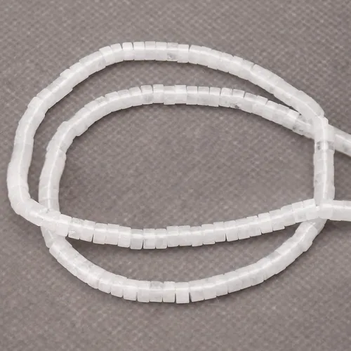 Miniatura 5 de BONNY BOXX 150 piezas de cuentas espaciadoras de jade blanco natural, cuentas sueltas semipreciosas planas redondas de jade heishi para hacer joyas