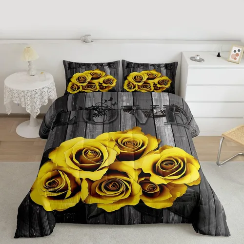Miniatura 20 de Erosebridal Juego de edredón de corona King y Queen, juego de ropa de cama para parejas adultos, mujeres y hombres, juegos de edredón para boda, San