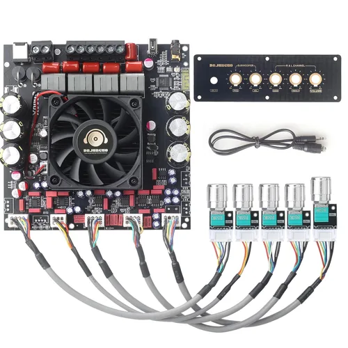 Miniatura 8 de DAJUNGUO S600X Placa de Amplificador de 2.1 Canales 300W+300W+600W de Salida de Potencia, Chip TPA3255, Bluetooth 5.2, Negro