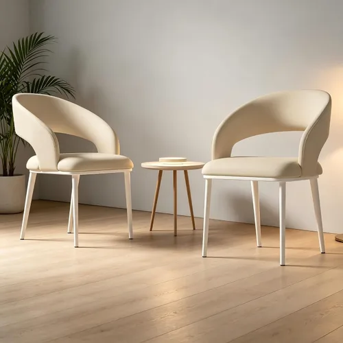 Juego de 2 sillas de comedor, sillas de escritorio modernas, silla decorativa tapizada con respaldo curvado con patas de metal para oficina en casa,